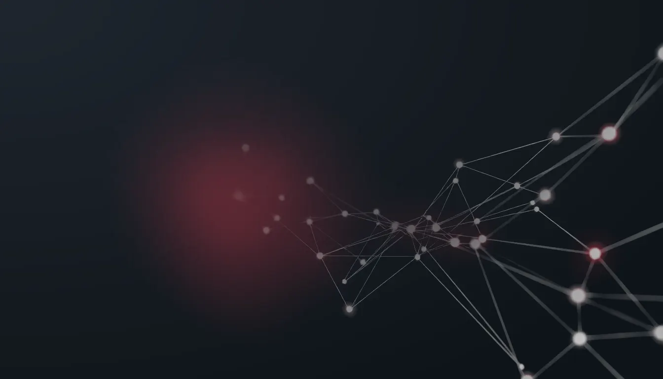 Abstraktes Netzwerk aus leuchtenden, verbundenen Knoten – KI-generiert: Vollständig mit KI erzeugt (FLUX.1 schnell)